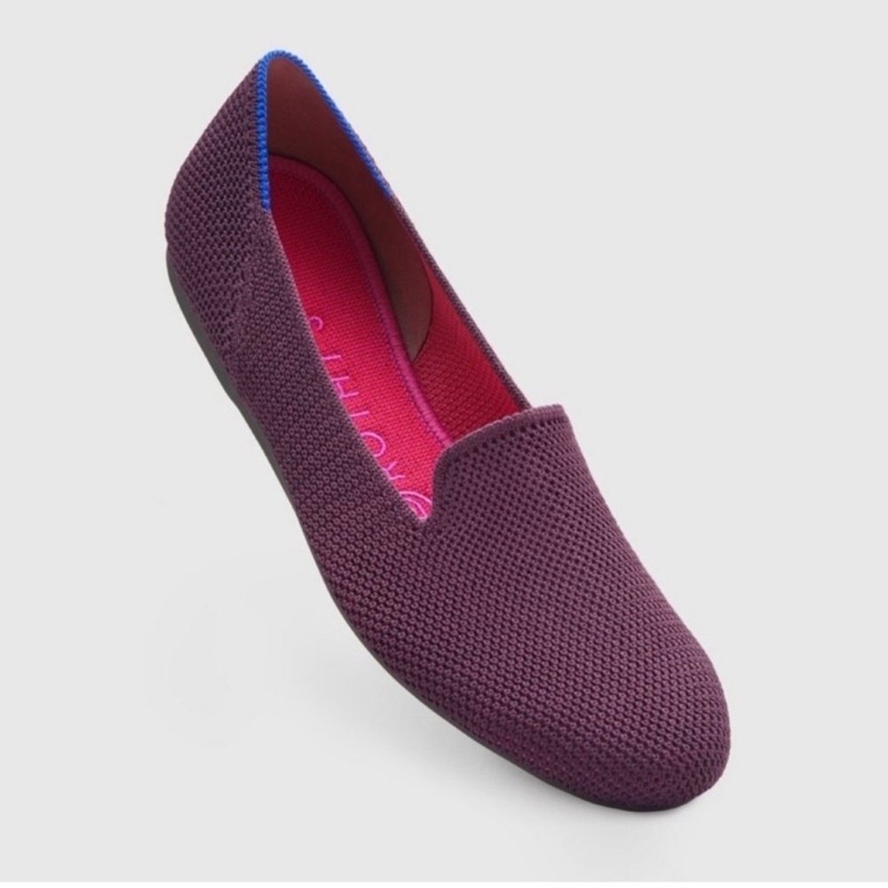 Rothy’s The Loafer Berry Lattice Stitch Shoes Flats Size 8.5